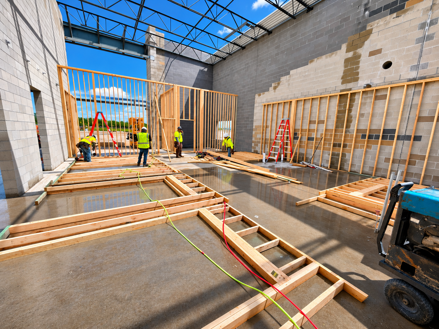 Framing and general construction by Koyle’s crews