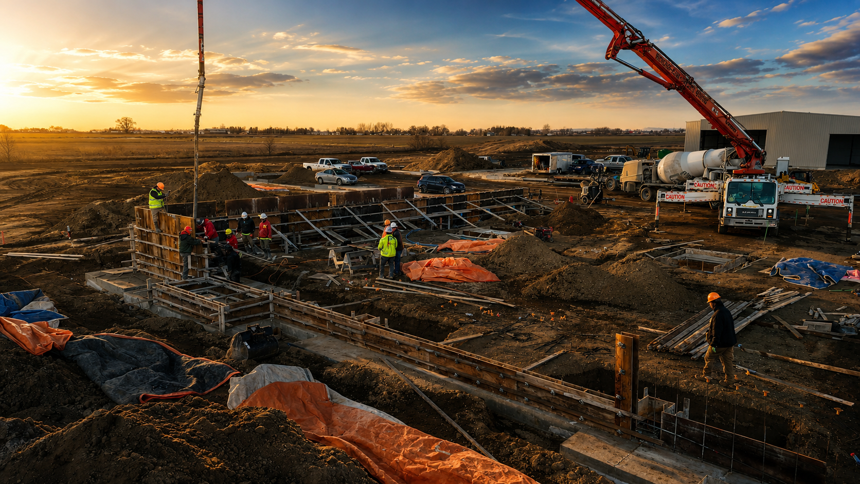Concrete and steel jobsite